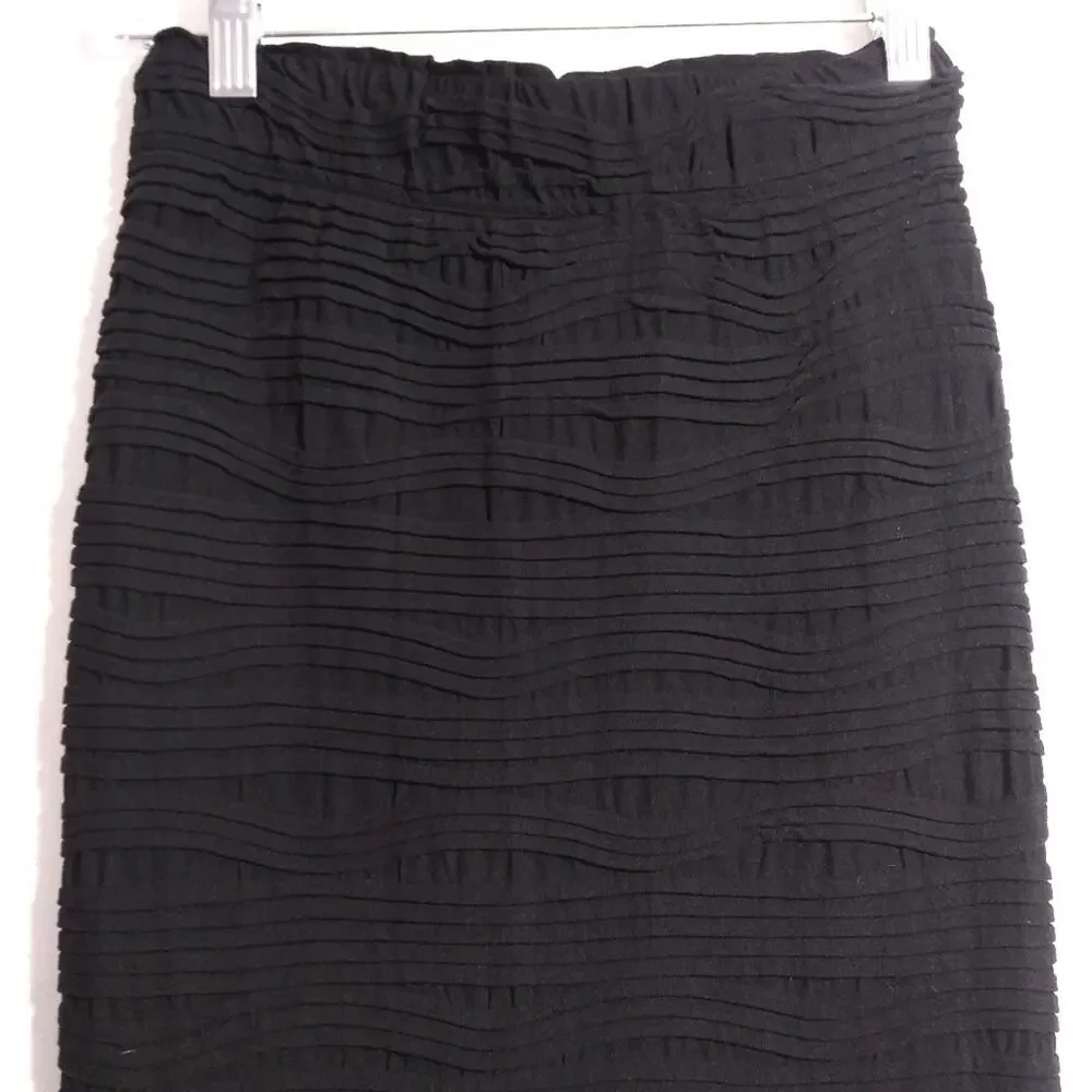 Sugarlips Black Bandage Textured Ribbed Bodycon Skirt Midi Size One size